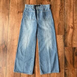 Veronica Beard Grant Wide Leg Jeans Extra High Rise Blue Denim Size 27